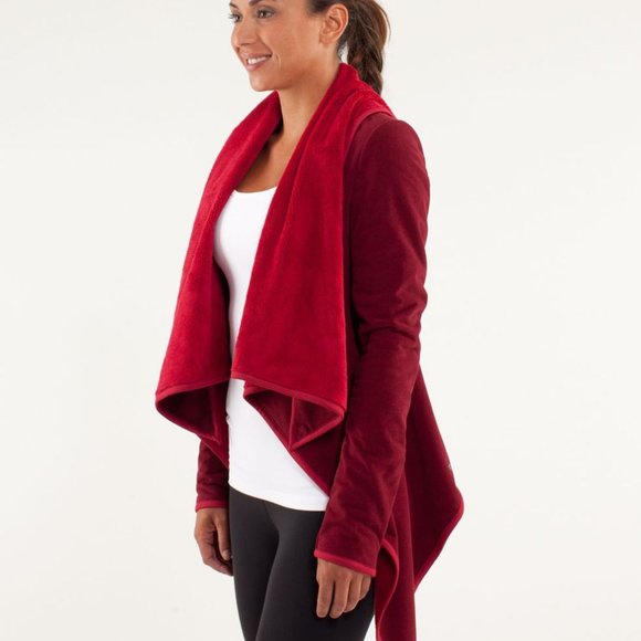 Lululemon Red Presence of Mind Wrap Jacket - Deepest Cranberry - Picture 1 of 16